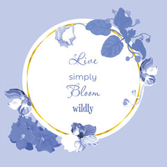 Vector garden illustration with delicate violets