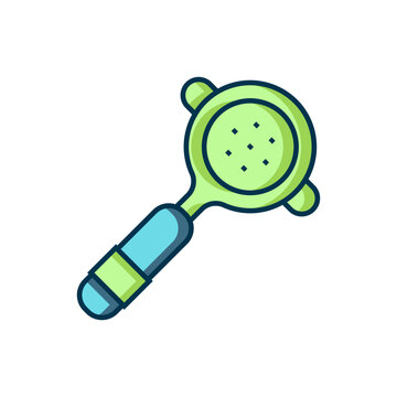green and blue tea strainer icon clip art preview