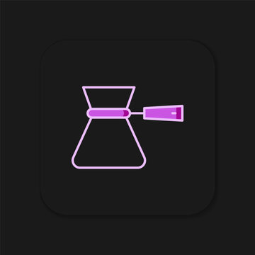 recommend clip art: Filled outline Coffee turk icon isolated on black background. Coffee cezve. Flat filled outline style with shadow. Vector