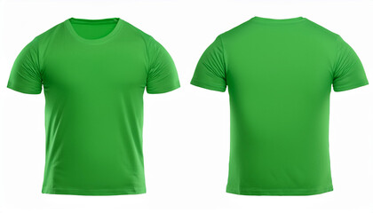 Green T Shirt Mockup Front and Back Views Clothing Template Apparel Design