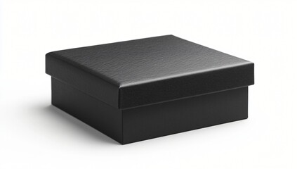 Naklejka premium Elegant Black Gift Box Square Cardboard Packaging Mockup