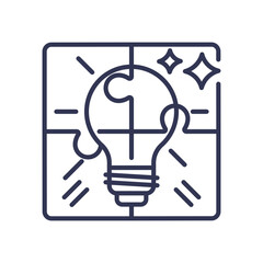 Light bulb puzzle symbolizing creative ideas and innovation.