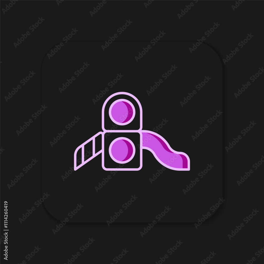 Poster filled outline slide playground icon isolated on black background. childrens slide. flat filled outl
