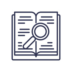 Open book with magnifying glass symbolizes transparency and insight in operations.