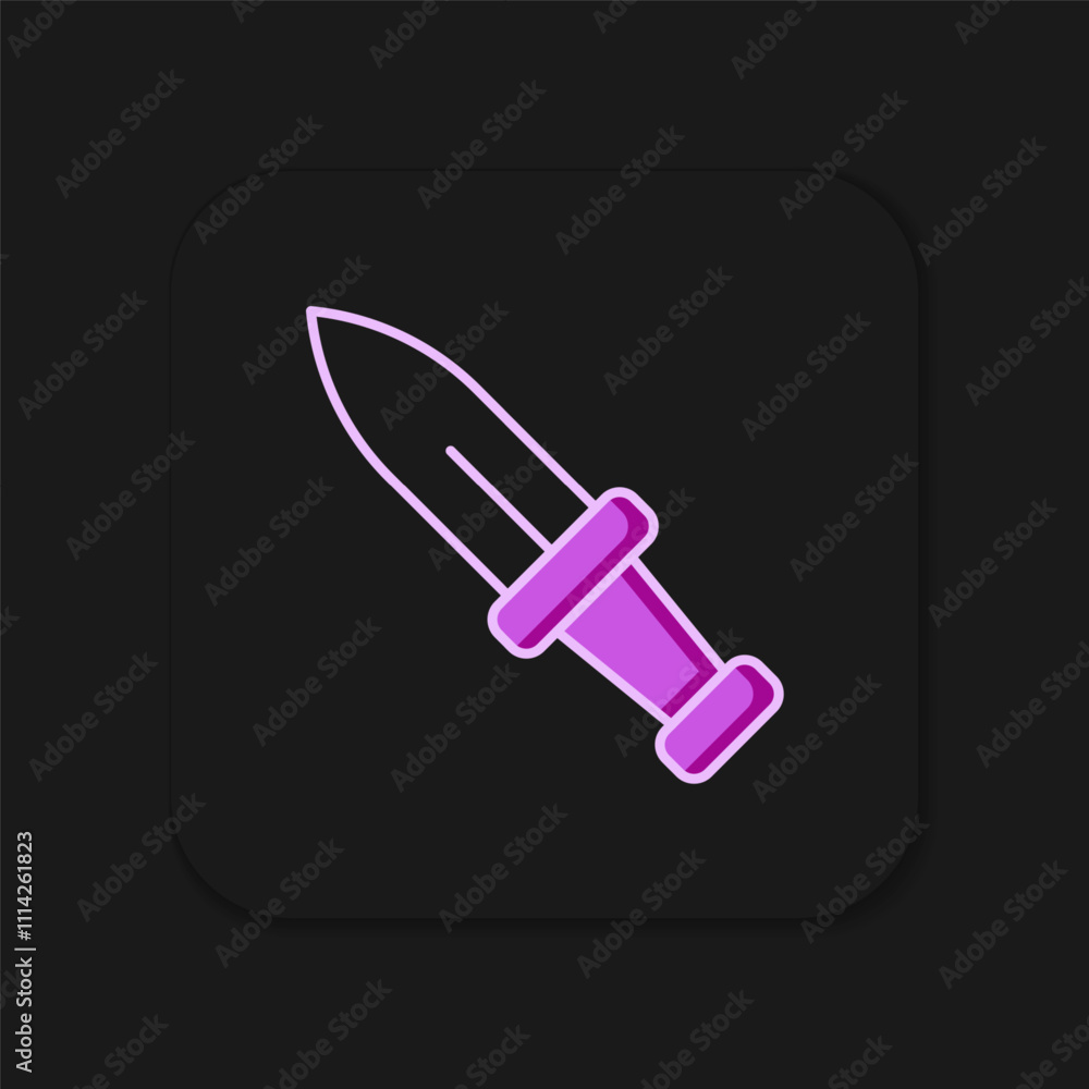 Poster filled outline dagger icon isolated on black background. knife icon. sword with sharp blade. flat fi