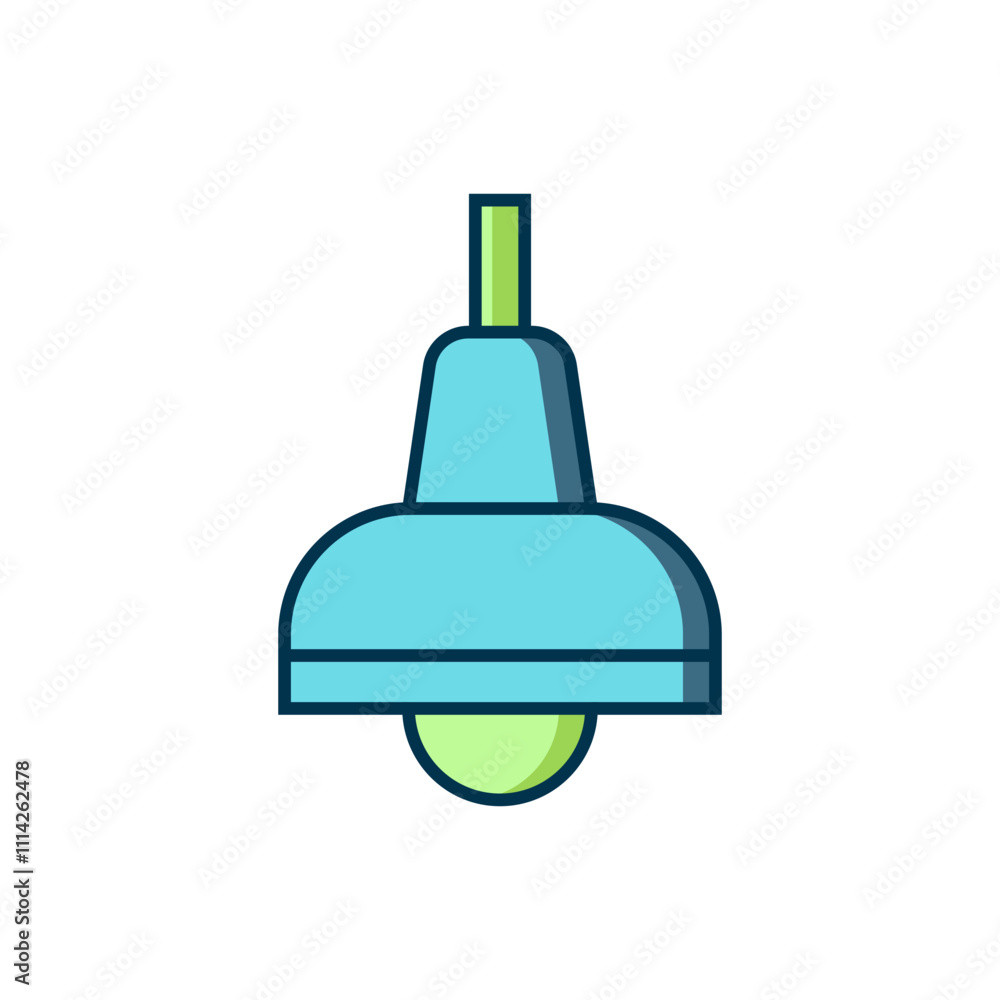 Poster filled outline lamp hanging icon isolated on white background. ceiling lamp light bulb. flat filled 