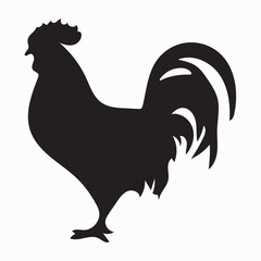 silhouette of hen chicken. Illustration vector graphics of hen icon black white background
