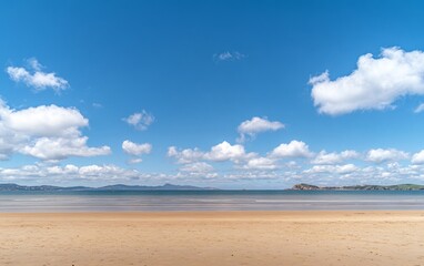 Serene Beach Scene Under a Vast Sky