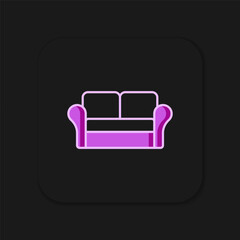 Filled outline Sofa icon isolated on black background. Flat filled outline style with shadow. Vector