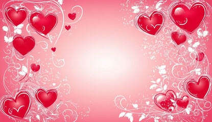 Romantic heart background with copy space