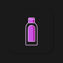 Filled outline Bottle of shampoo icon isolated on black background. Flat filled outline style with shadow. Vector