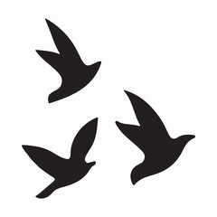 beautiful outline of a bird sitting on stick in vector on white background
