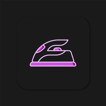 recommend clip art: Filled outline Electric iron icon isolated on black background. Steam iron. Flat filled outline style with shadow. Vector