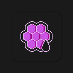 Obraz premium Filled outline Honeycomb icon isolated on black background. Honey cells symbol. Sweet natural food. Flat filled outline style with shadow. Vector