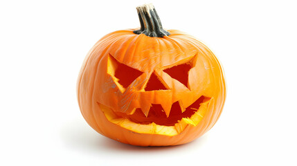 Obraz premium A carved pumpkin with a spooky face, typically used for Halloween decorations.