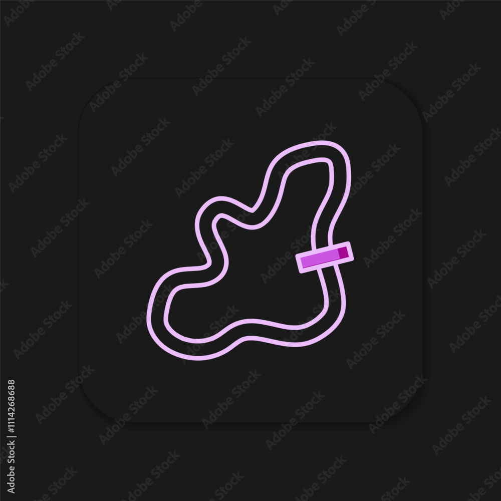 Poster filled outline racing track icon isolated on black background. flat filled outline style with shadow