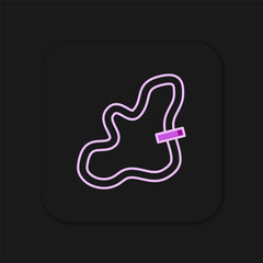 Filled outline Racing track icon isolated on black background. Flat filled outline style with shadow. Vector