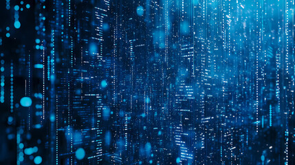 Abstract blue pixel mosaic in a grid layout showcasing varying tones for a clean high-tech appearance ideal for digital and tech-themed backgrounds. Mosaic. Illustration