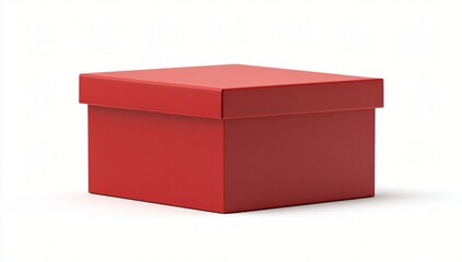 Red Square Gift Box Packaging Blank Present Container