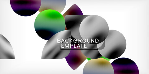 Color geometric shapes background shadow circles