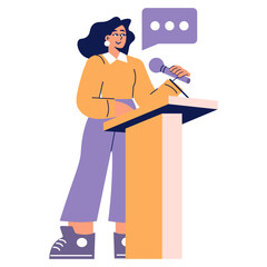 Businesswoman. Flat Vector Illustration