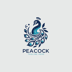 Creative Peacock Logo Design Vector