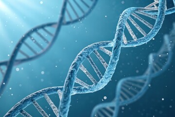 Close-up view of a detailed DNA double helix structure, showcasing the intricate complexity of genetic code
