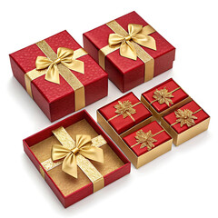 red gift box with gold ribbon