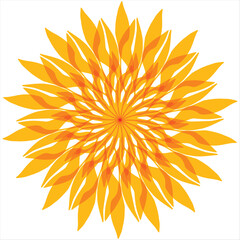 The flower is yellow-orange in color. The vector file will come in handy for your designs.
