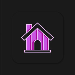Filled outline Farm house icon isolated on black background. Flat filled outline style with shadow. Vector