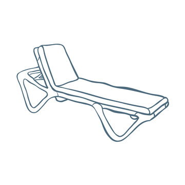 recommend clip art: Line Art Illustration of Deck Chair. Vector Graphic.