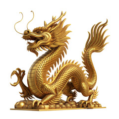 Fototapeta premium chinese dragon statue isolated generate ai