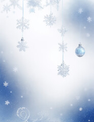 blue christmas background with snowflakes - abstract blue christmas decoration background - Generative AI