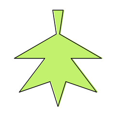 green leaf icon with outline