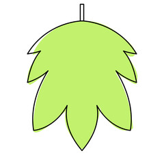 green leaf icon with outline