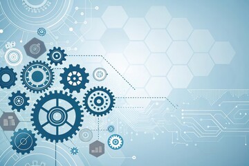 Abstract Technological Gears and Circuitry Design Representing Innovation
