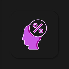 Filled outline Discount percent tag icon isolated on black background. Shopping tag sign. Special offer sign. Discount coupons symbol. Flat filled outline style with shadow. Vector