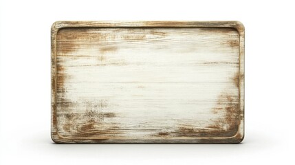 A blank, distressed wood sign with a natural rustic finish, standing out against a white background