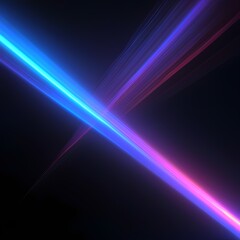 Fototapeta premium Abstract Neon Light Streaks Crossing in Dark Background
