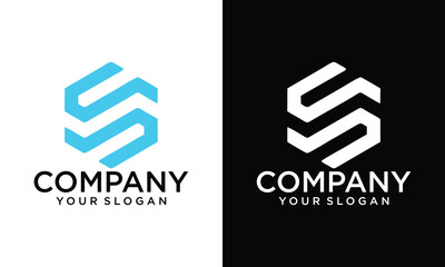 Creative letter s hexagon logo icon design vector design template inspiration