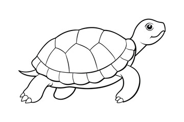 Turtle line art vector art illustration