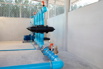 Electric water pump and filter unit with pressure gauge meter and air vent valve