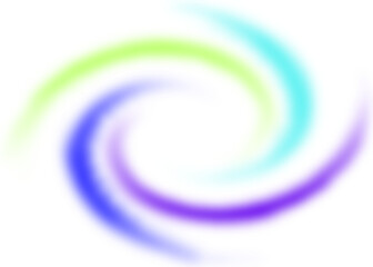 An abstract colorful transparent swirl shape spiral design element.