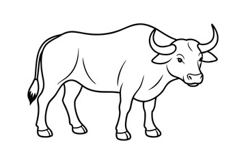 Buffalo line art vector art illustration