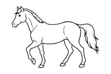 Horse line art vector art illustration
