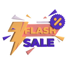 Flash Sale Icon 3D Render