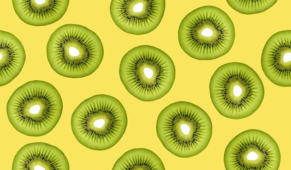Kiwi fruits seamless pattern background