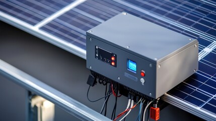 Obraz premium Christmas-themed solar inverter closeup photography outdoor environment high-fidelity detail innovative technology