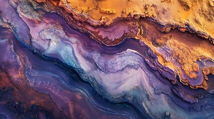 Obraz premium Abstract Swirling Hues Of Purple Orange And Blue