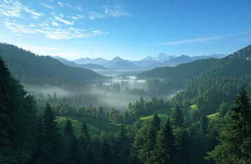 Fototapeta premium Majestic Mountain Valley Scenery